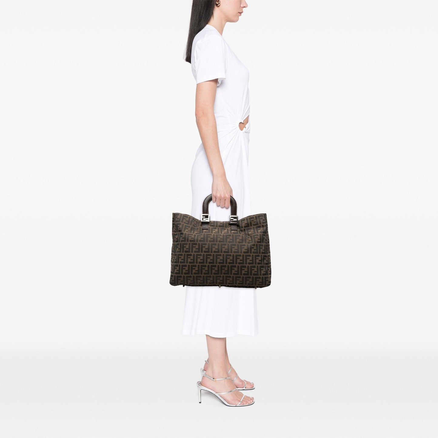 Fendi Large Zucca Canvas Twins Tote