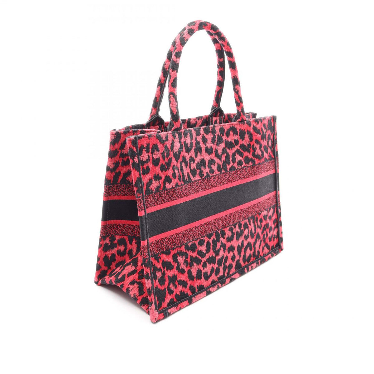 Dior Mizza Medium Embroidered Canvas Leopard Book Tote
