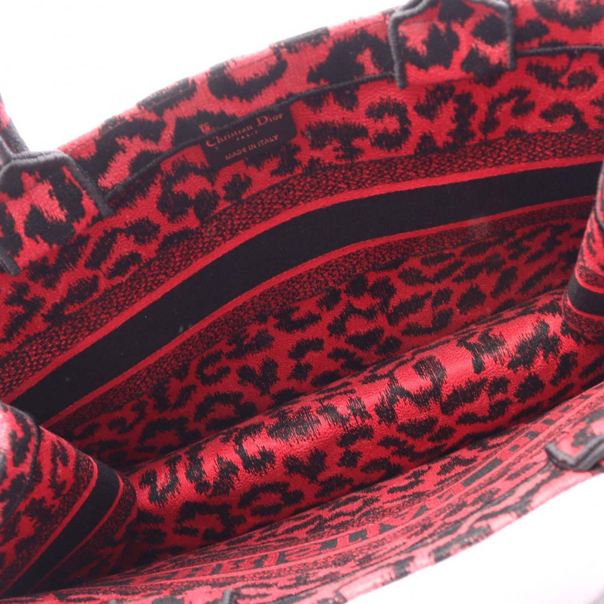 Dior Mizza Medium Embroidered Canvas Leopard Book Tote