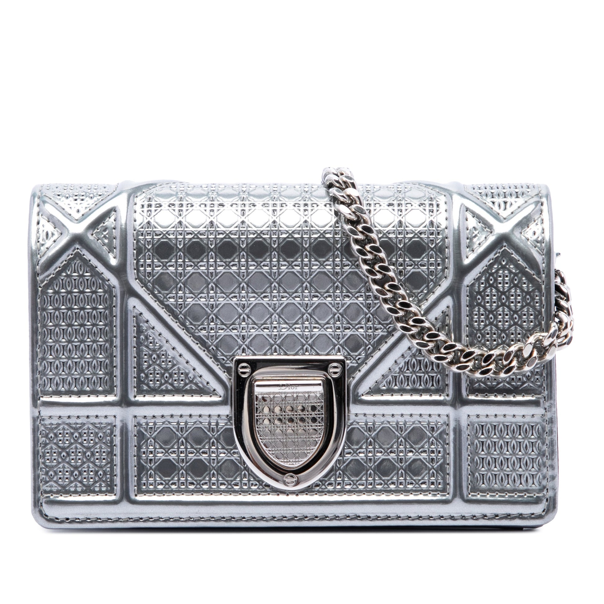 Dior Baby Metallic Patent Microcannage Diorama Flap
