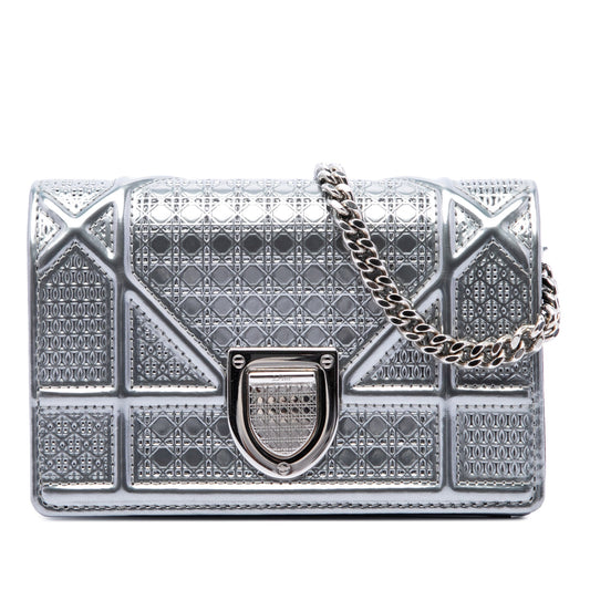 Dior Baby Metallic Patent Microcannage Diorama Flap