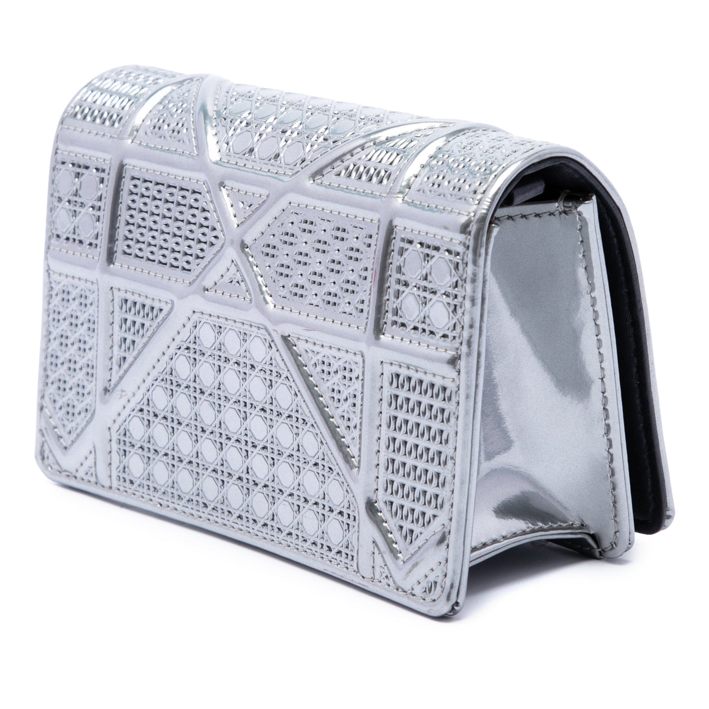 Dior Baby Metallic Patent Microcannage Diorama Flap