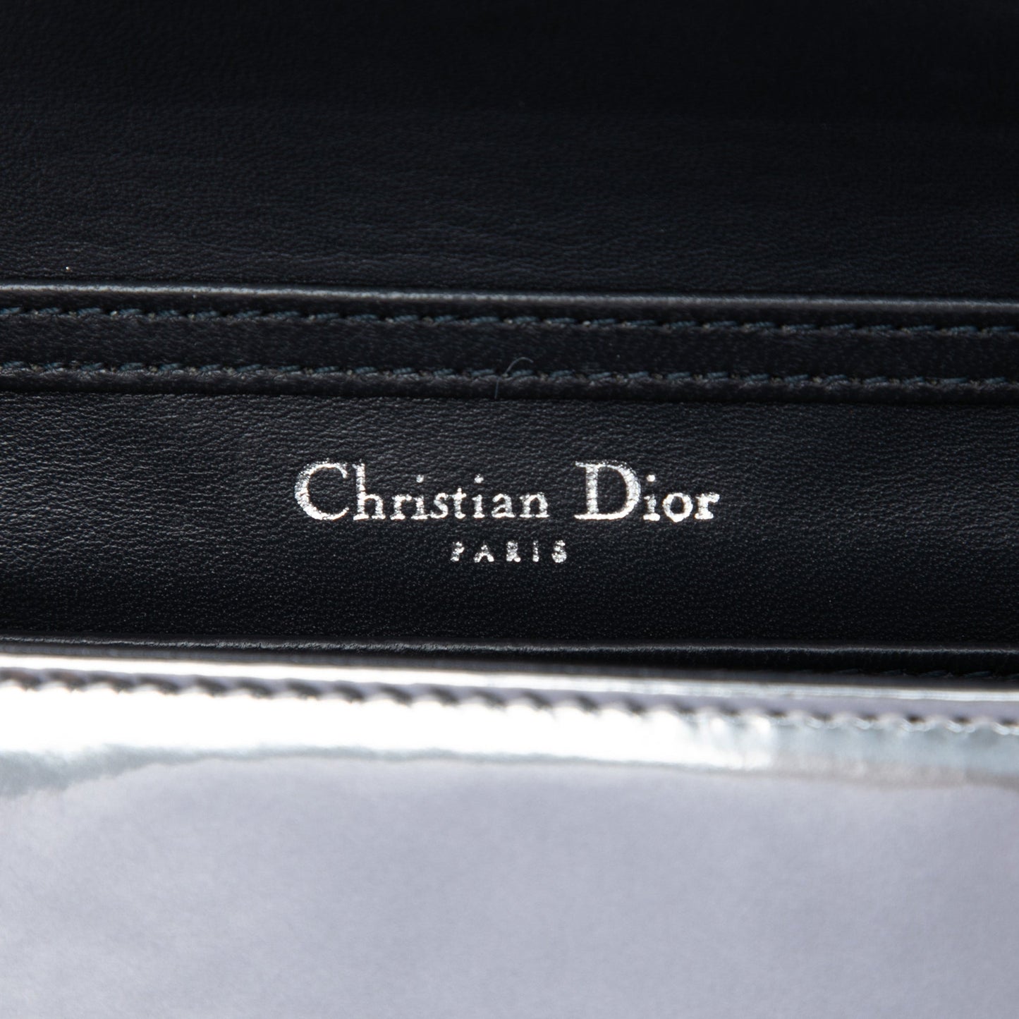 Dior Baby Metallic Patent Microcannage Diorama Flap