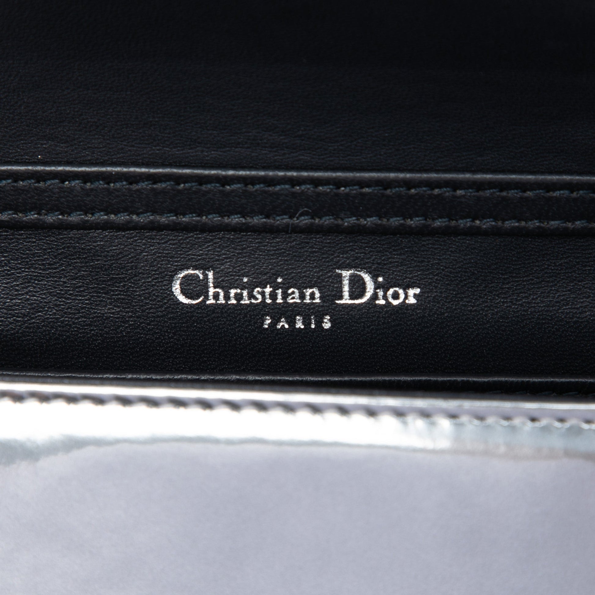Dior Baby Metallic Patent Microcannage Diorama Flap