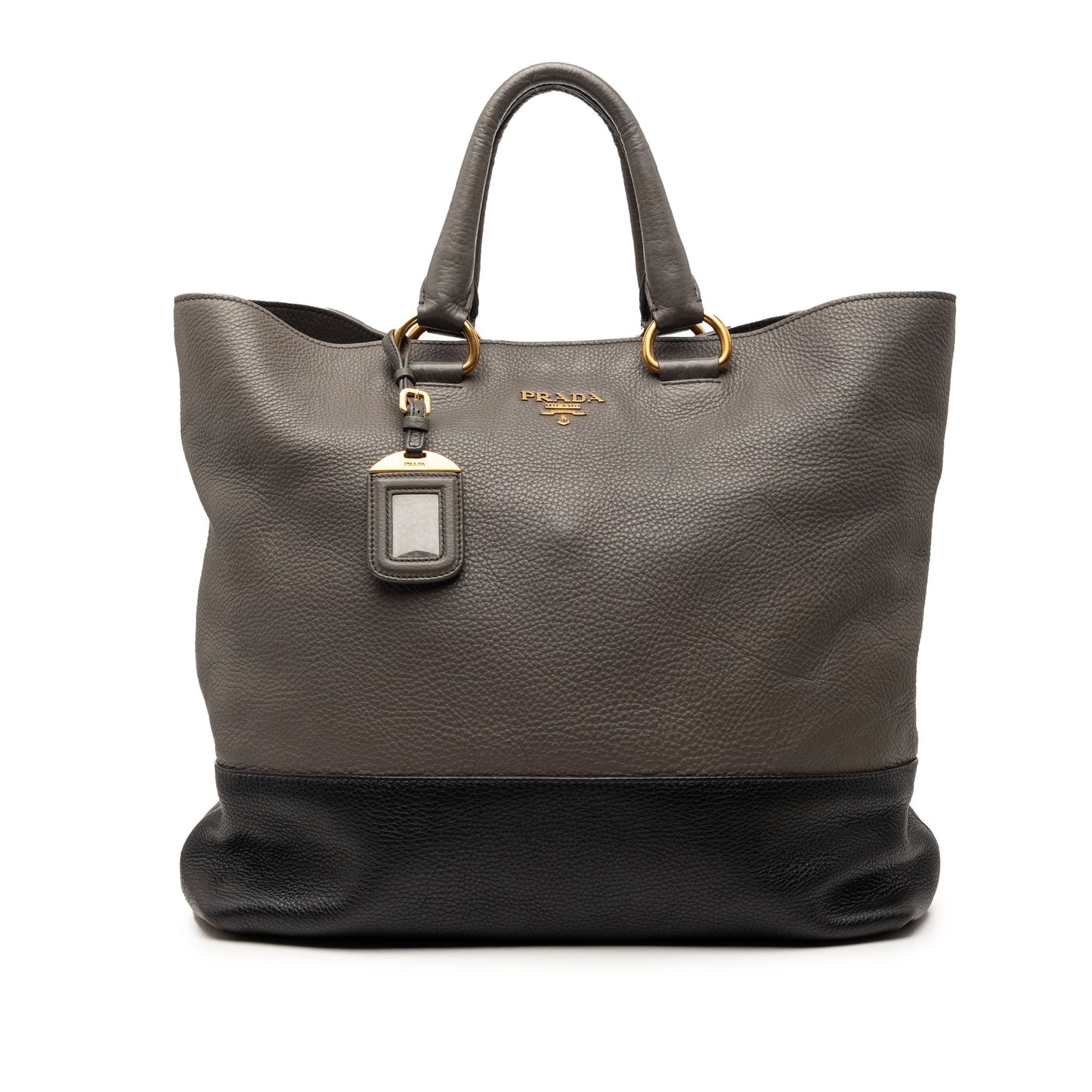 Prada Bicolor Vitello Daino Open Convertible Tote