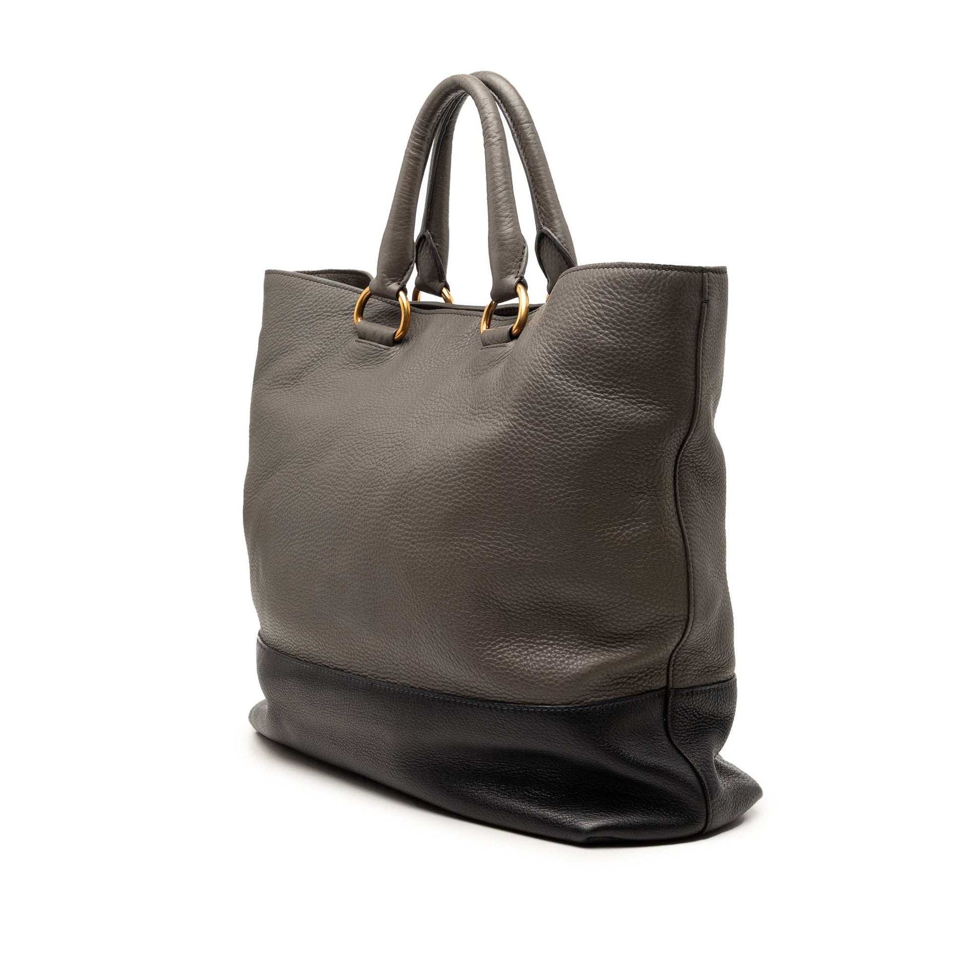 Prada Bicolor Vitello Daino Open Convertible Tote