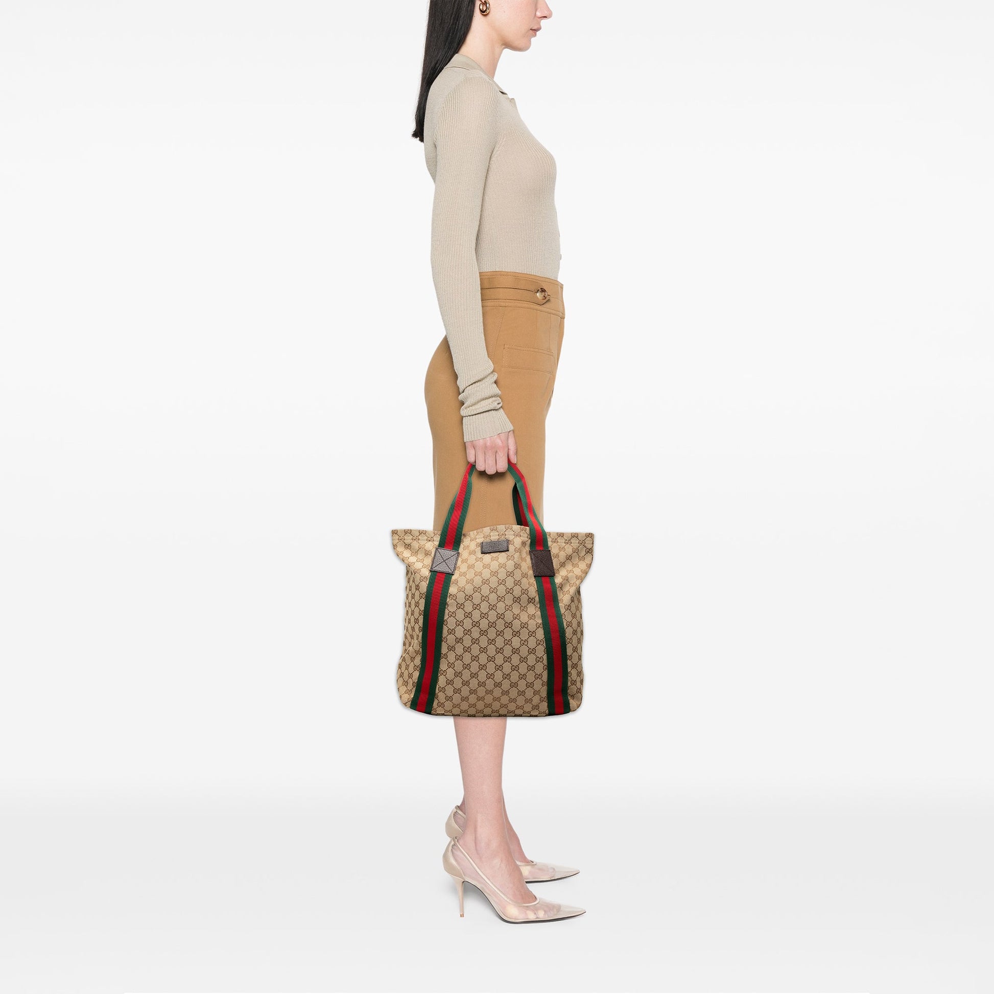 Gucci GG Canvas Web Tote