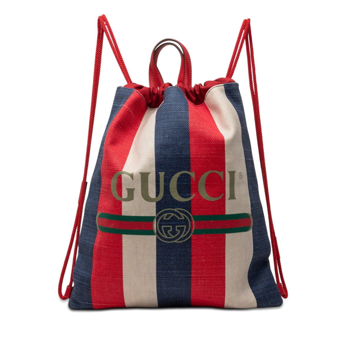 Gucci Canvas Baiadera Striped Drawstring Backpack