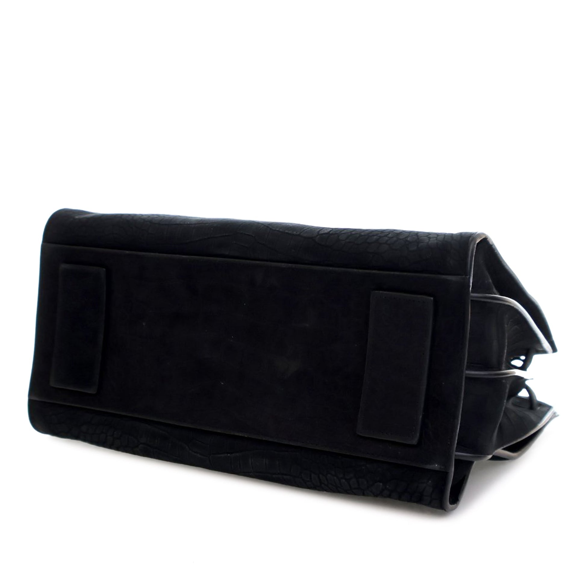 Saint Laurent Small Croc Embossed Suede Sac De Jour Satchel