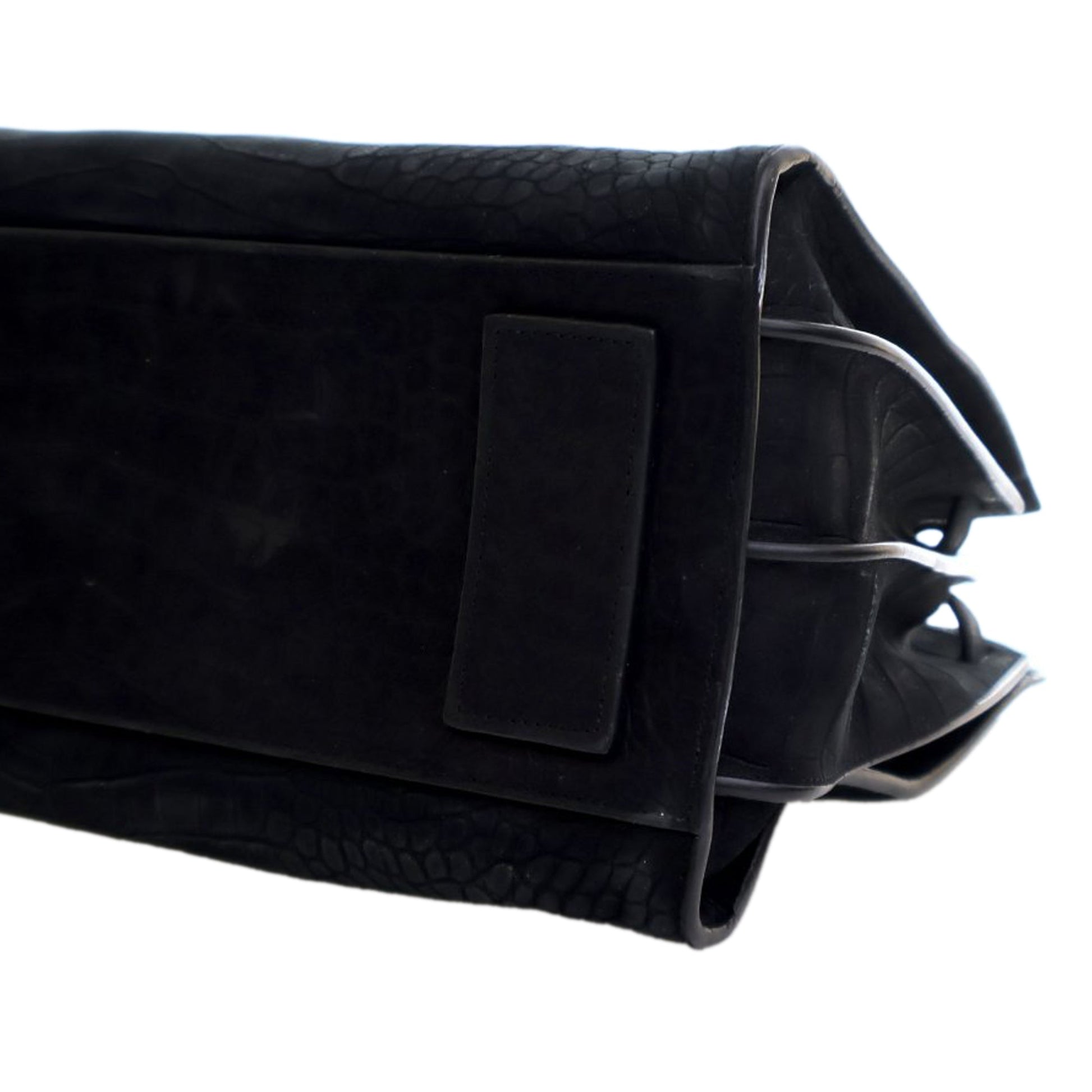 Saint Laurent Small Croc Embossed Suede Sac De Jour Satchel