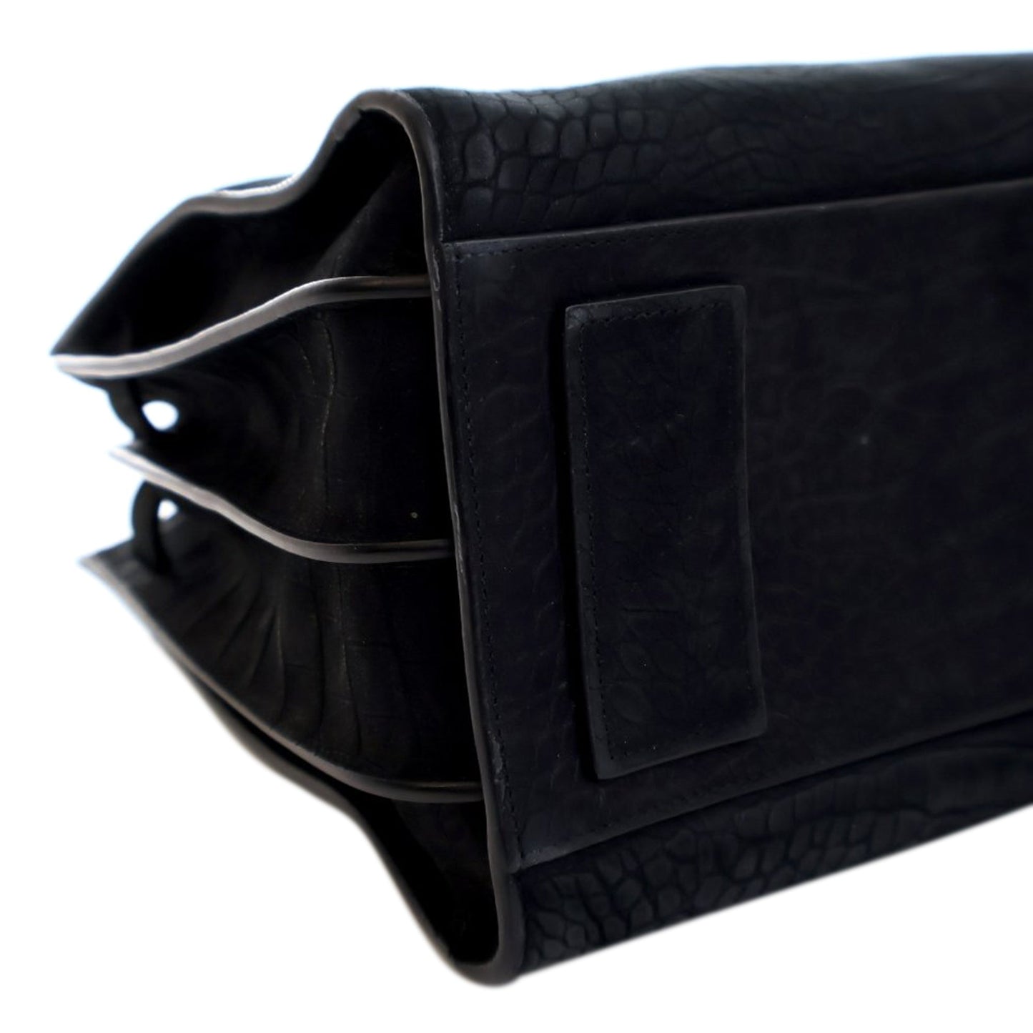 Saint Laurent Small Croc Embossed Suede Sac De Jour Satchel