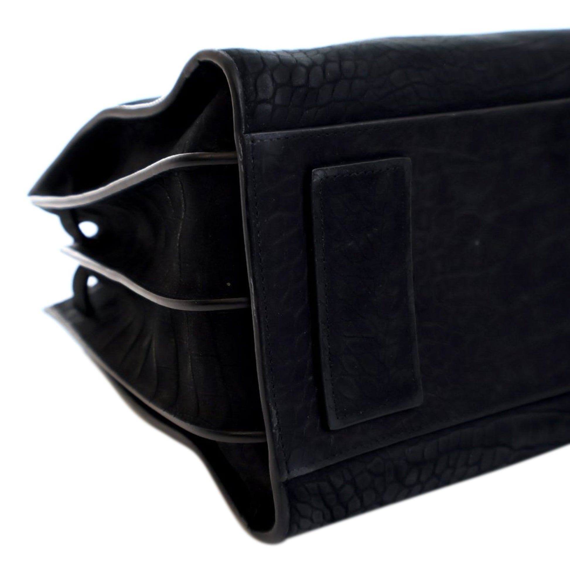 Saint Laurent Small Croc Embossed Suede Sac De Jour Satchel