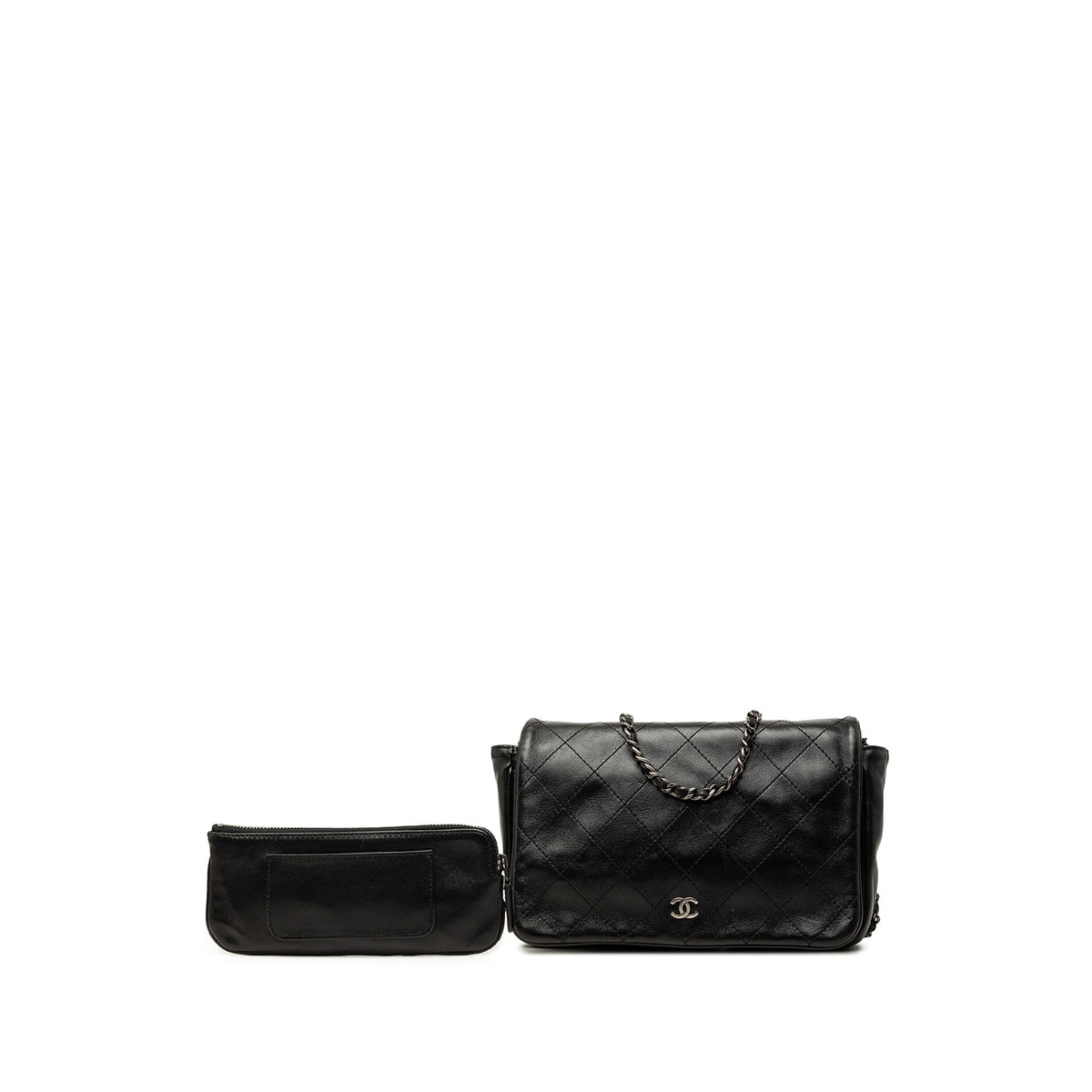 Chanel CC Quilted Lambskin Full Flap Wallet on Chain