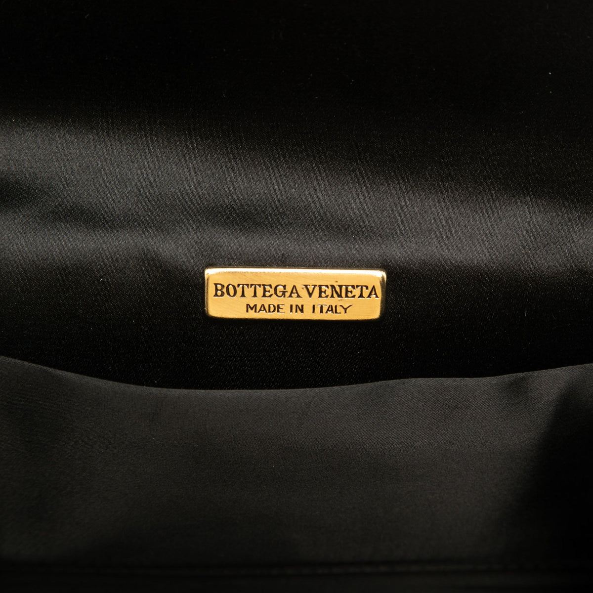 Bottega Veneta Satin Intrecciato Flap Crossbody — Black
