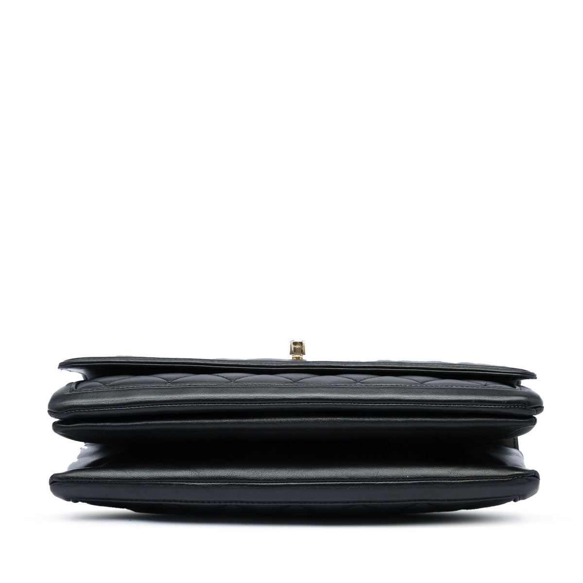 Chanel Medium Quilted Lambskin 3 Compartment Flap — Black
