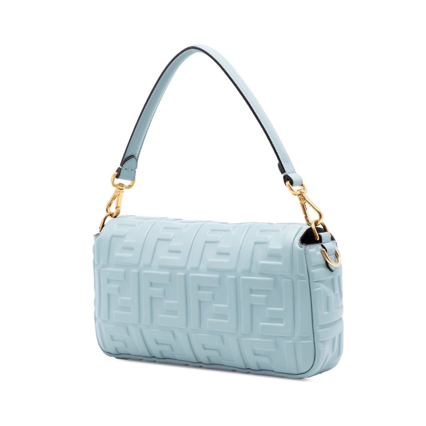 Fendi Zucca Embossed Leather Baguette Satchel