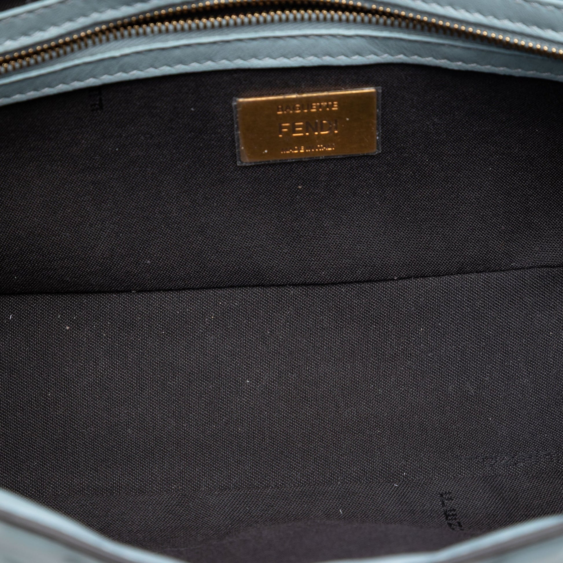 Fendi Zucca Embossed Leather Baguette Satchel