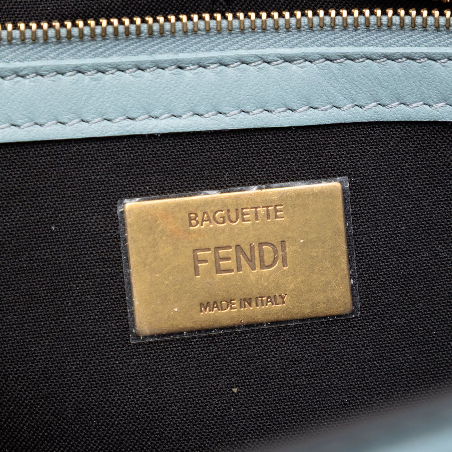 Fendi Zucca Embossed Leather Baguette Satchel