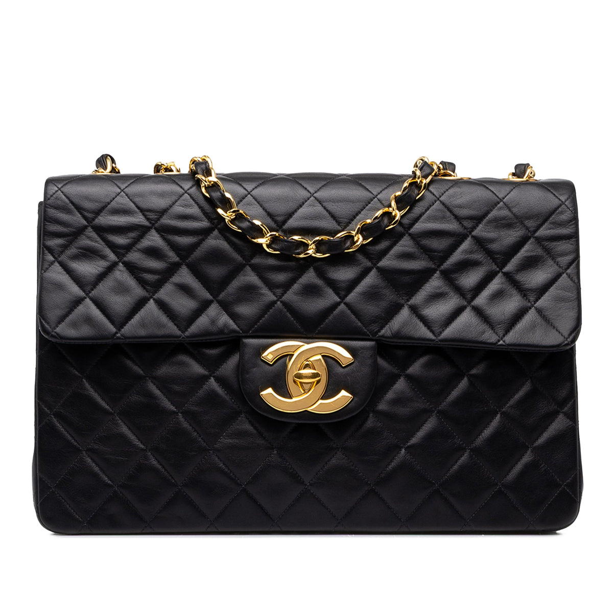 Chanel Maxi XL Classic Lambskin Single Flap — Black