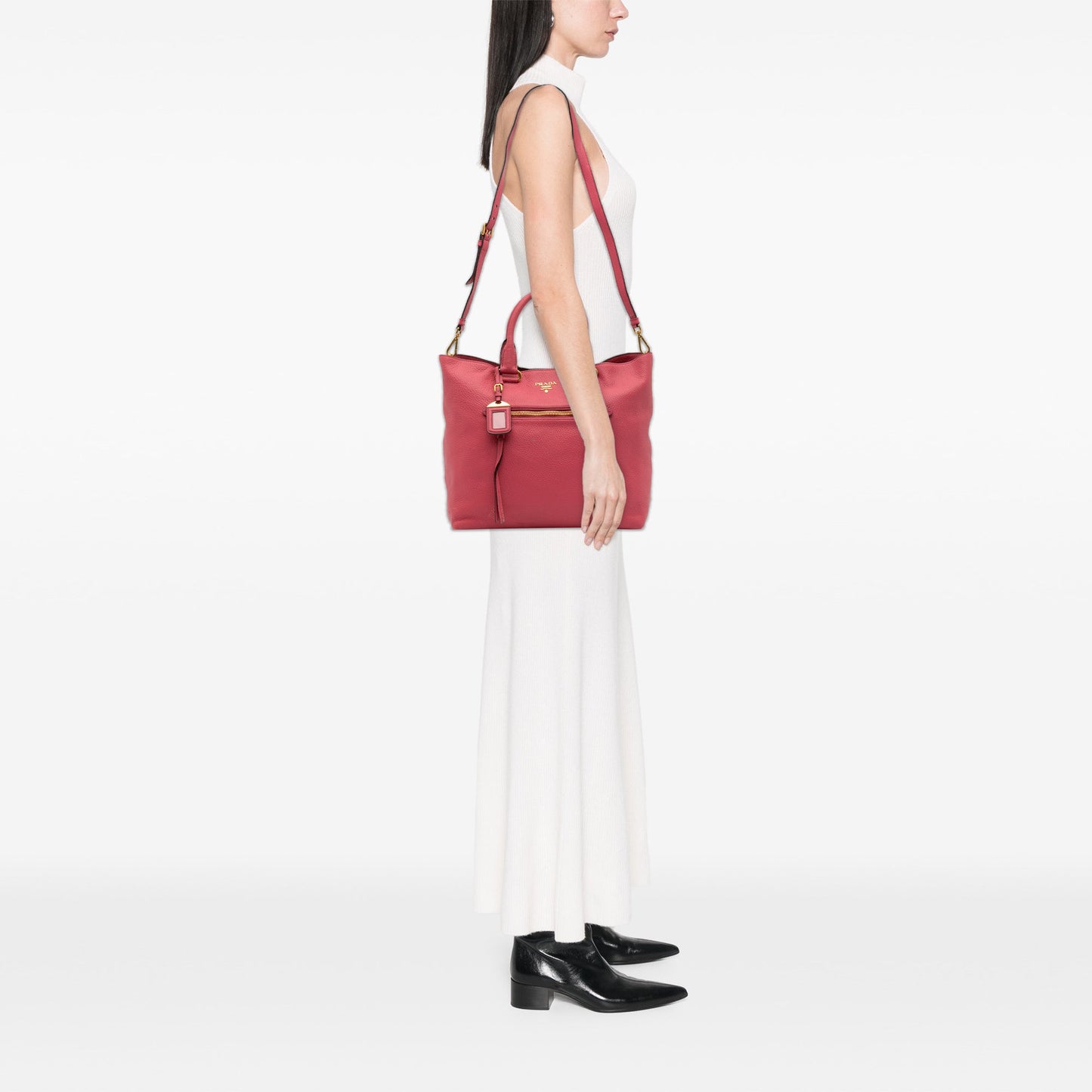 Prada Vitello Daino Open Convertible Tote