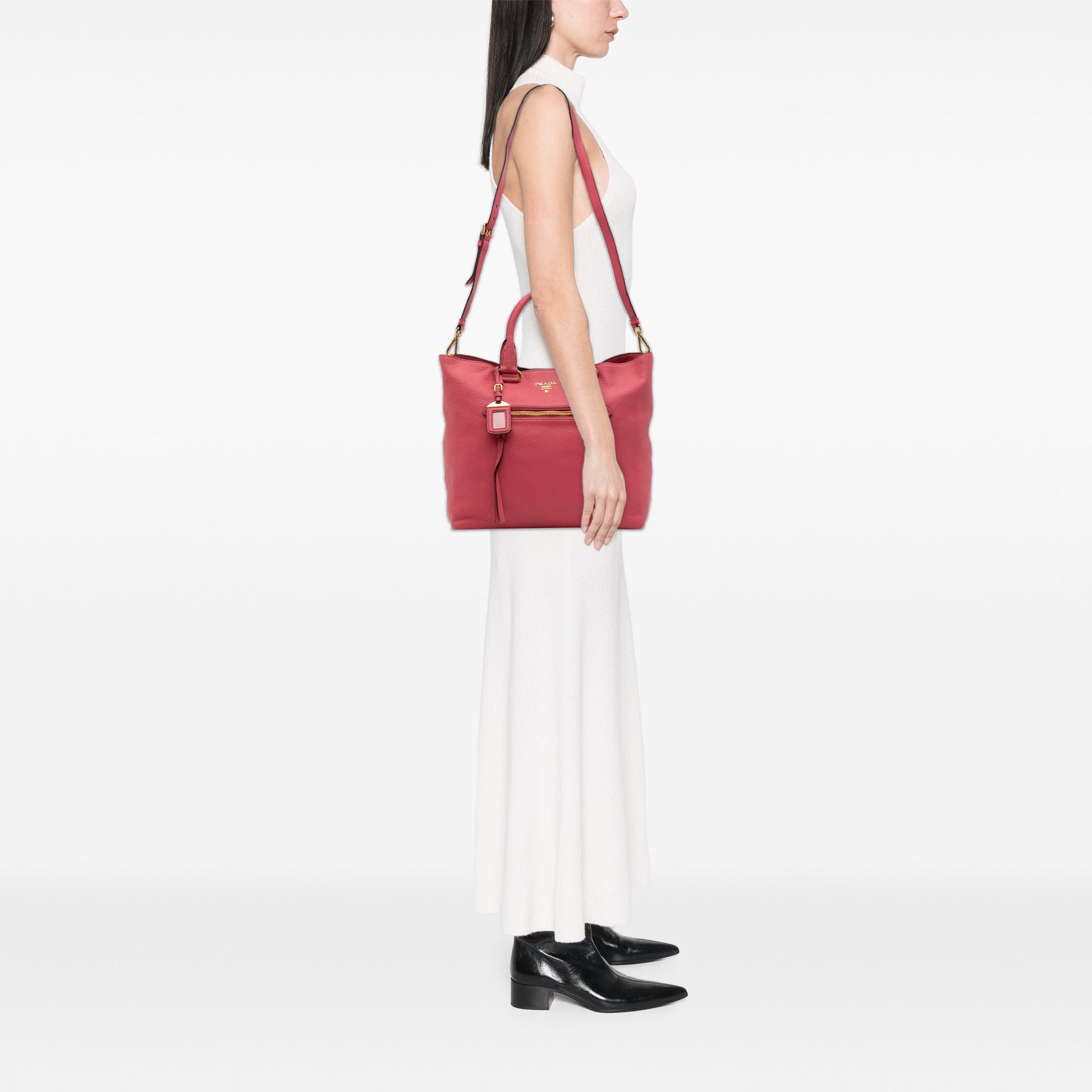 Prada Vitello Daino Open Convertible Tote
