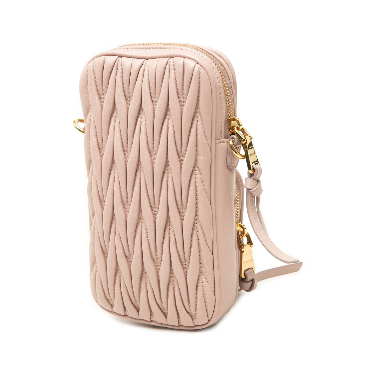 Miu Miu Matelasse Nappa Phone Holder Crossbody