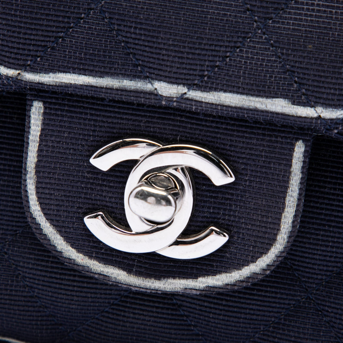 Chanel Medium Classic Printed Grosgrain Double Flap