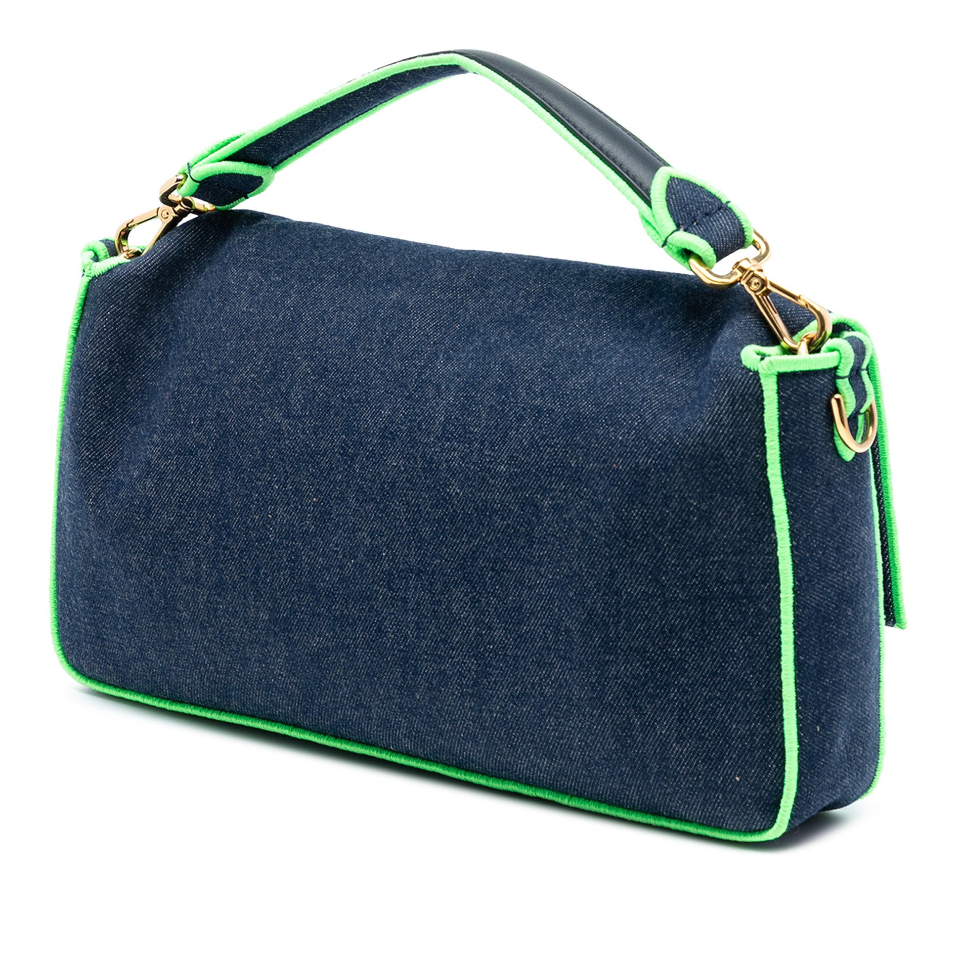 Fendi Large Denim Baguette Satchel