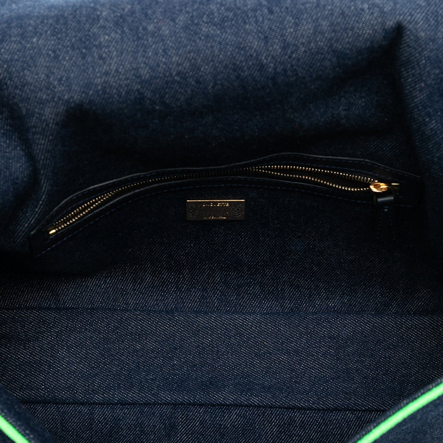 Fendi Large Denim Baguette Satchel