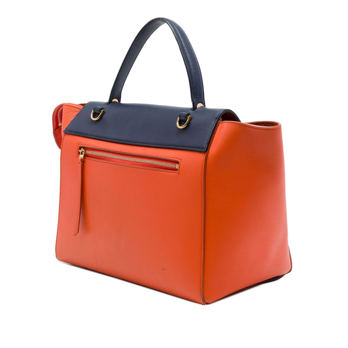 Celine Mini Tricolor Leather Belt Bag — Orange