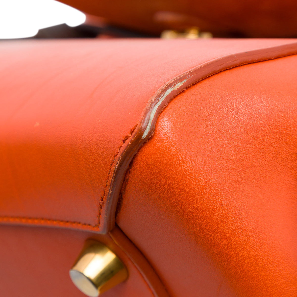 Celine Mini Tricolor Leather Belt Bag — Orange