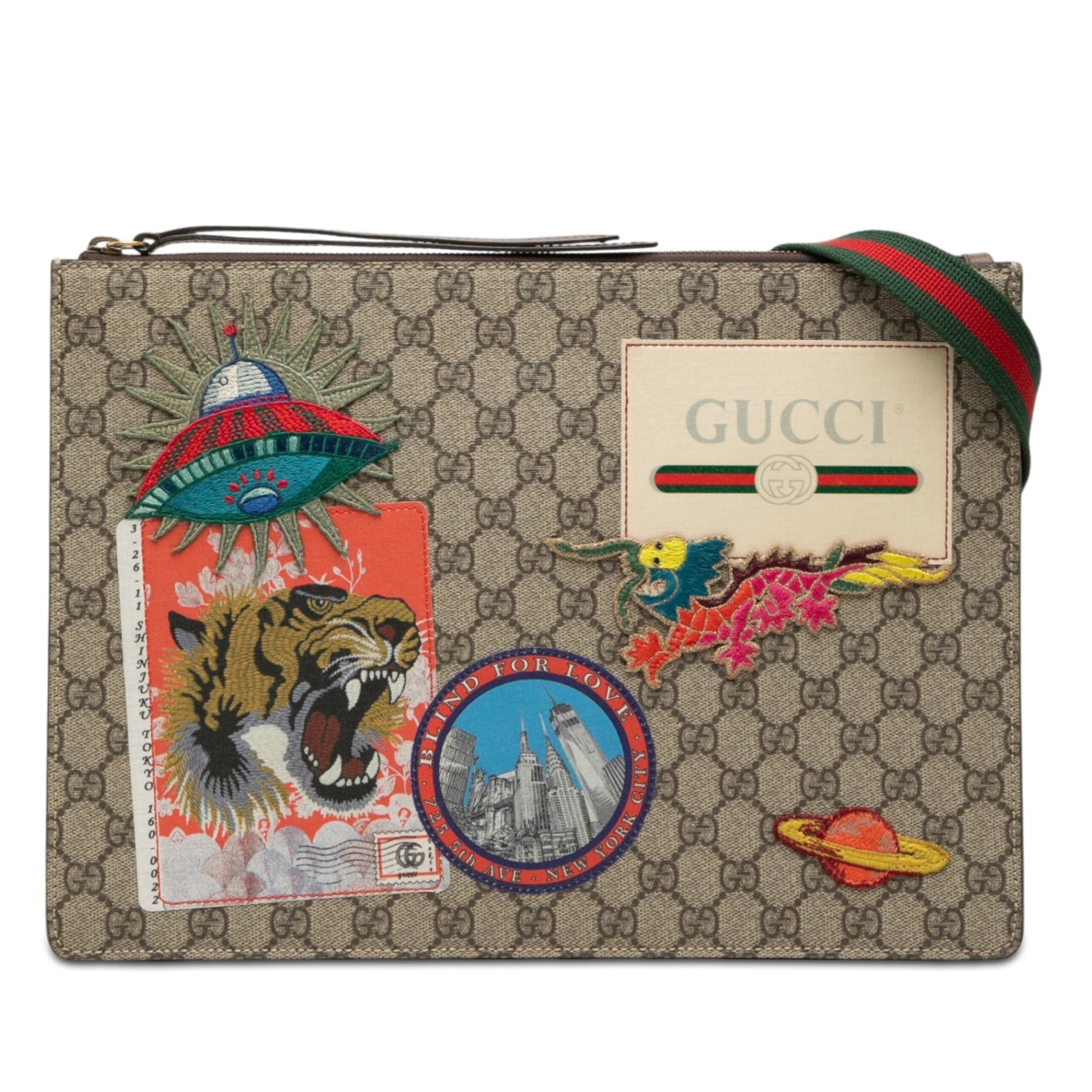 Gucci GG Supreme Web Courrier Messenger Bag