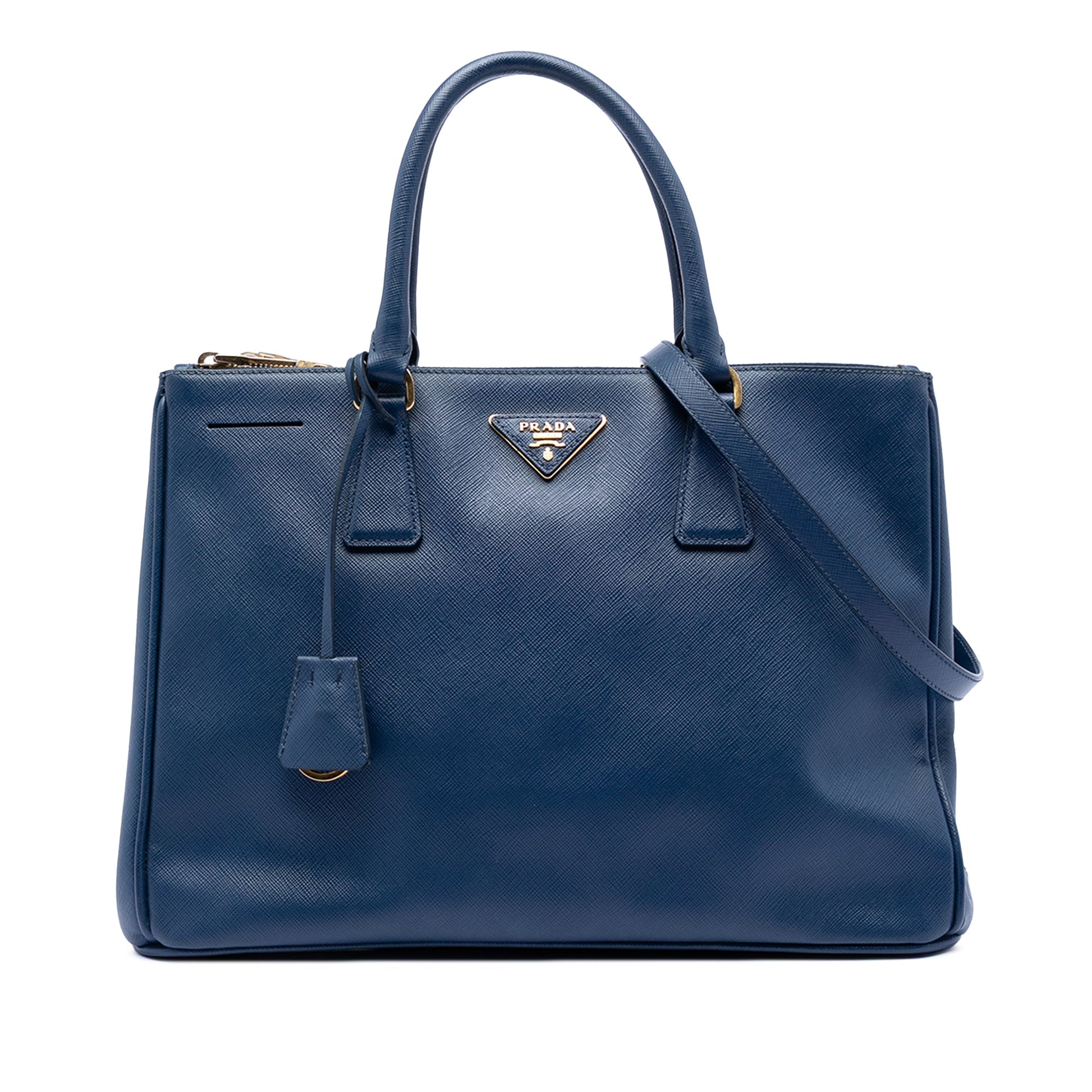 Medium Saffiano Lux Galleria Double Zip Satchel