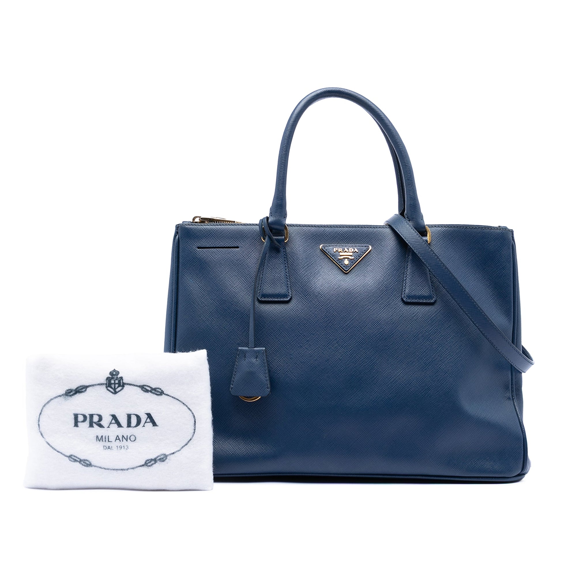 Medium Saffiano Lux Galleria Double Zip Satchel