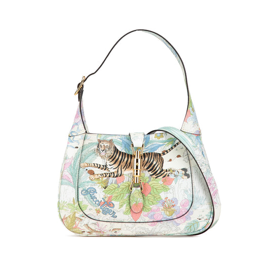 Gucci Yuko Higuchi Small Calfskin  Floral Print Jackie 1961