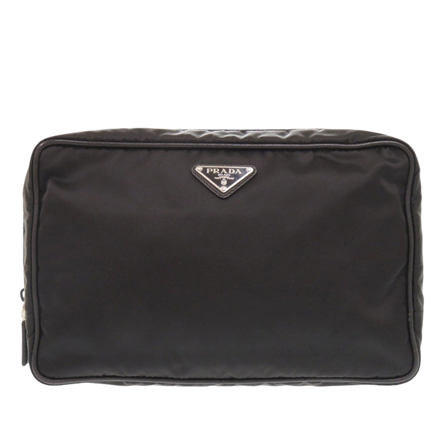 Prada Saffiano Trimmed Tessuto Clutch
