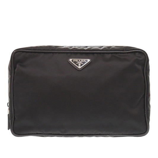 Prada Saffiano Trimmed Tessuto Clutch