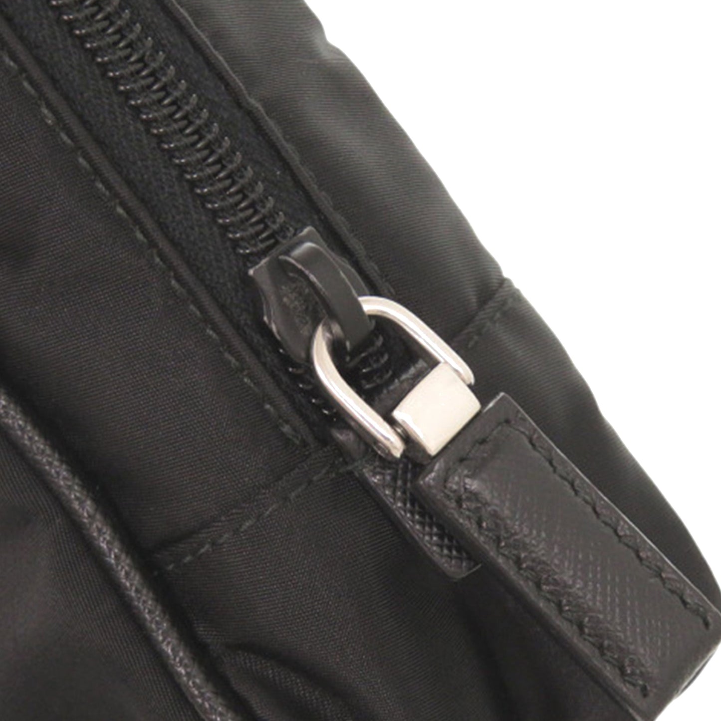 Prada Saffiano Trimmed Tessuto Clutch