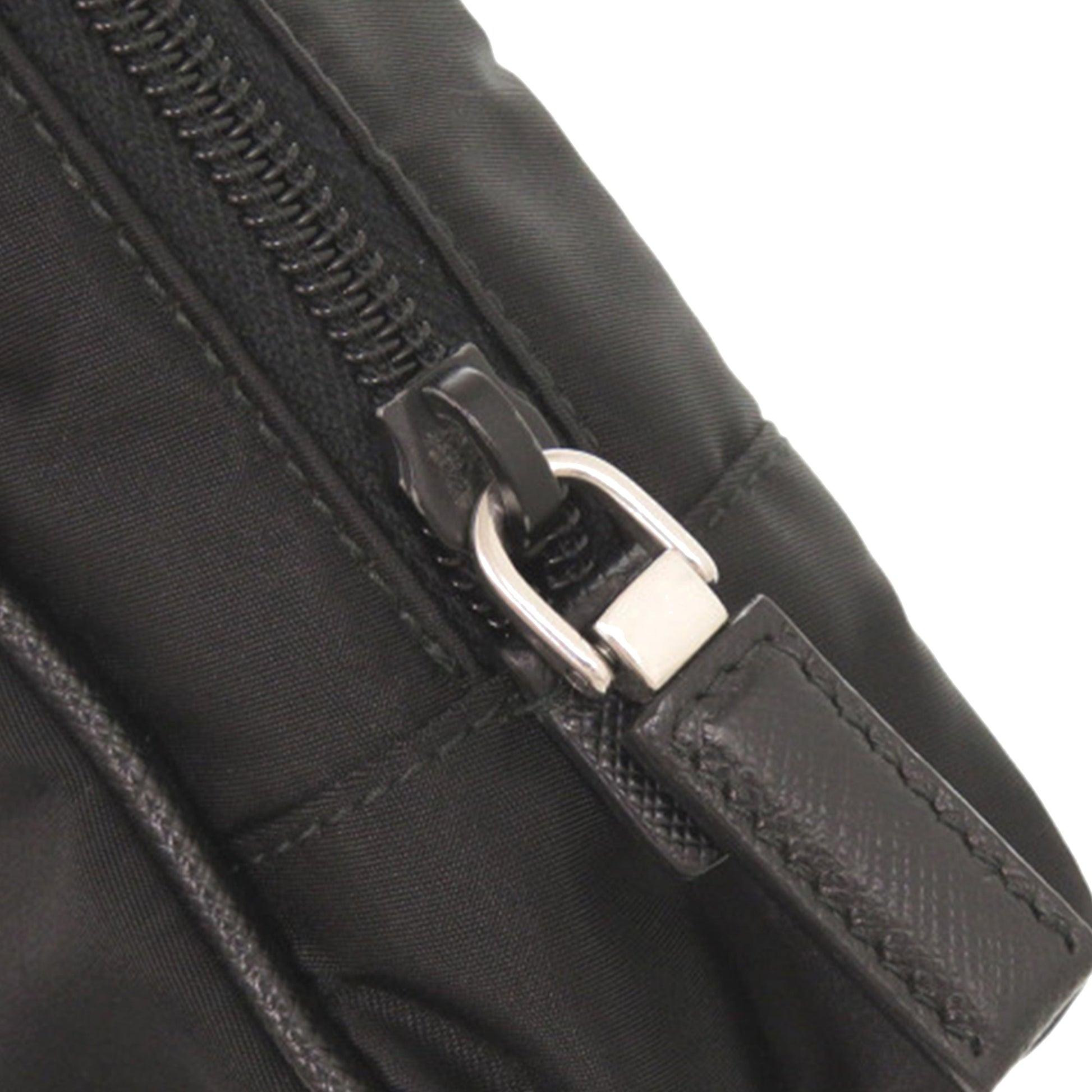 Prada Saffiano Trimmed Tessuto Clutch