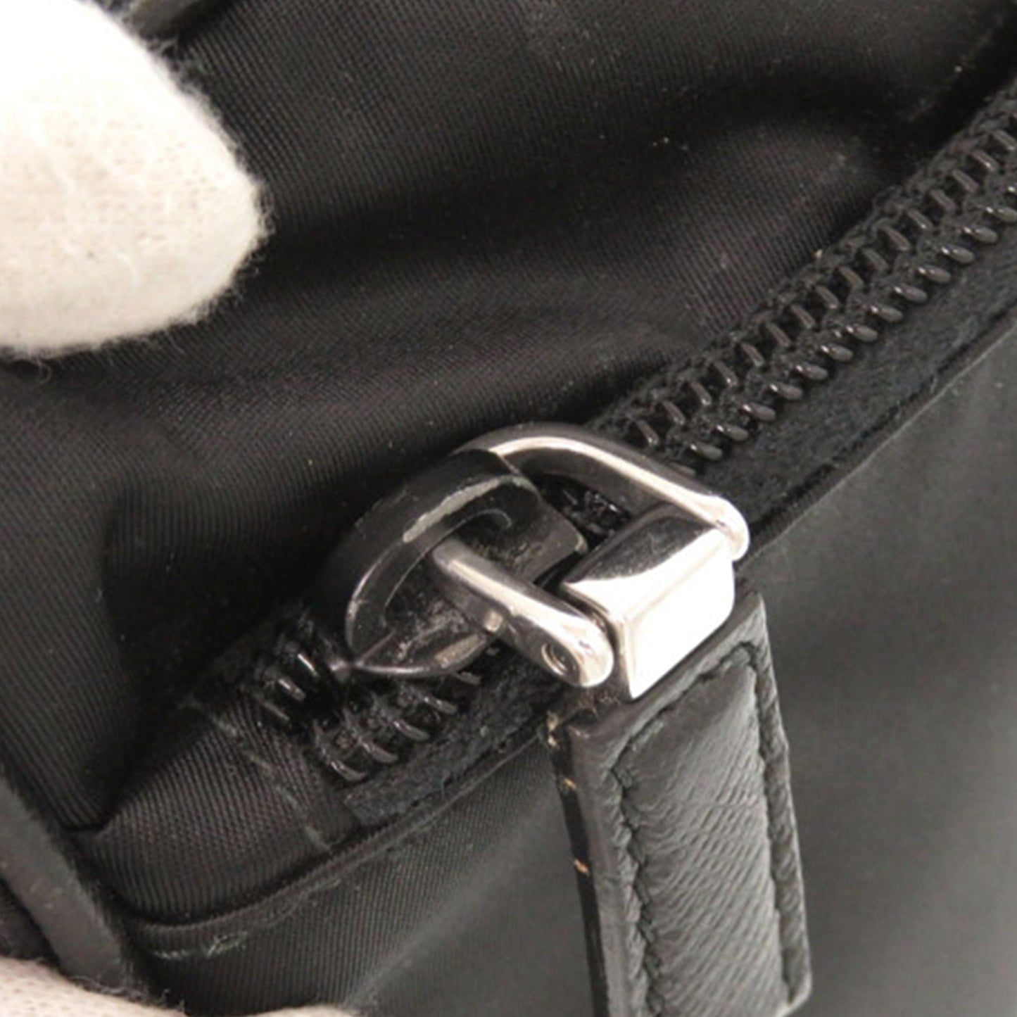 Prada Saffiano Trimmed Tessuto Clutch