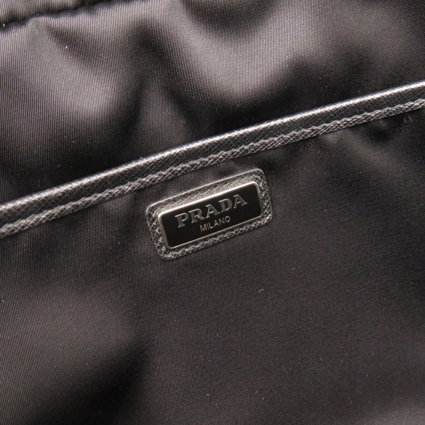 Prada Saffiano Trimmed Tessuto Clutch