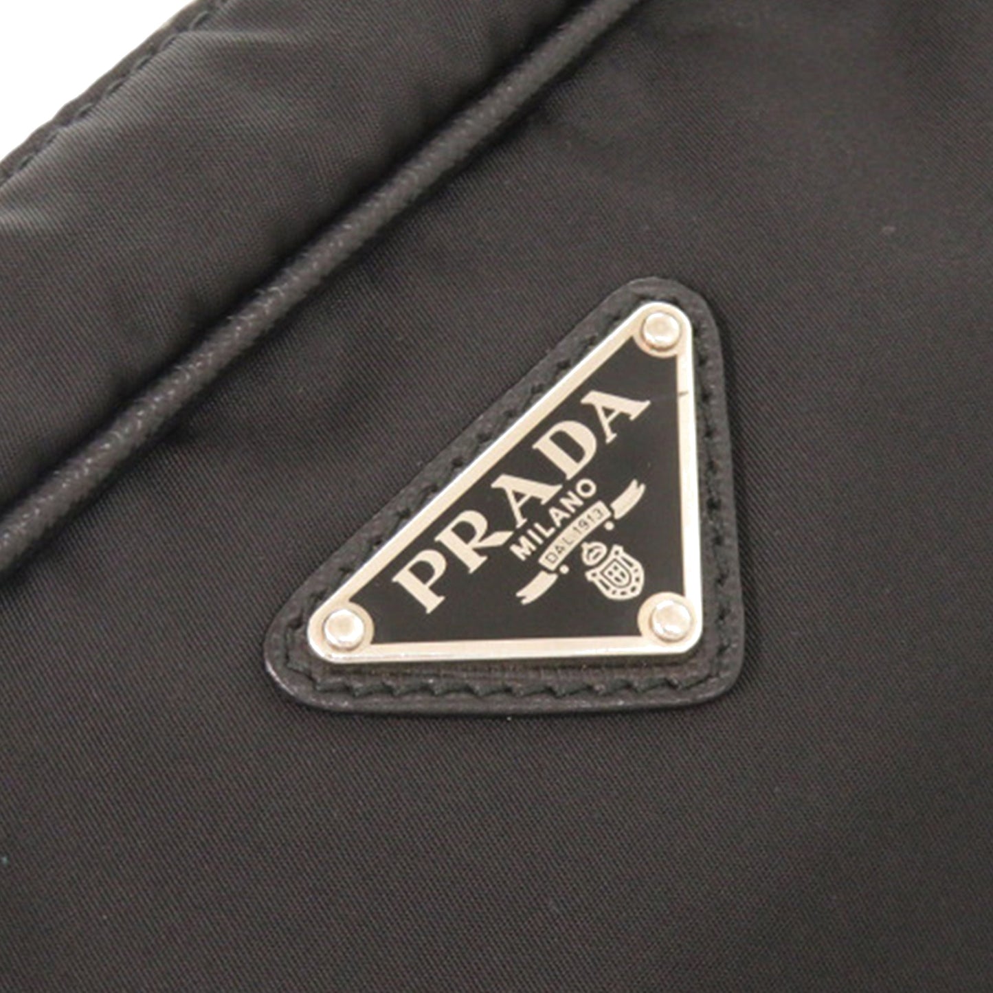 Prada Saffiano Trimmed Tessuto Clutch