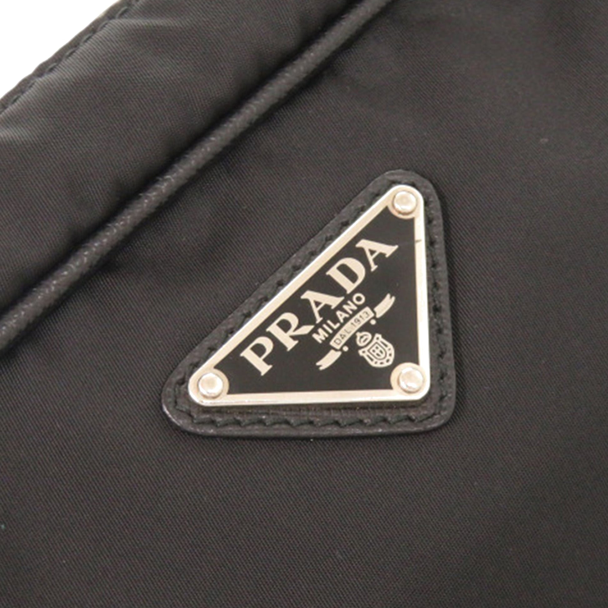 Prada Saffiano Trimmed Tessuto Clutch