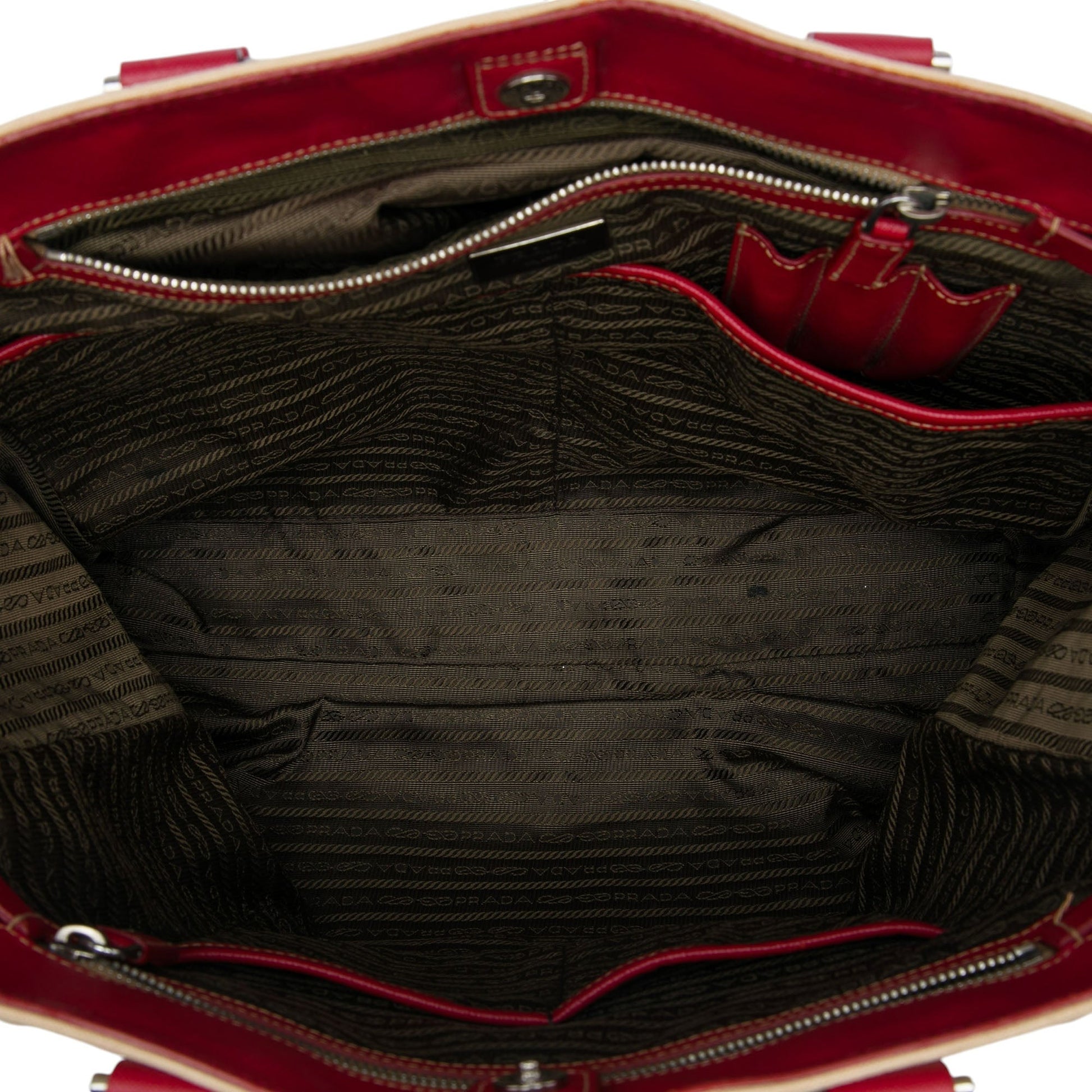 Prada Saffiano Trimmed Canvas Tote