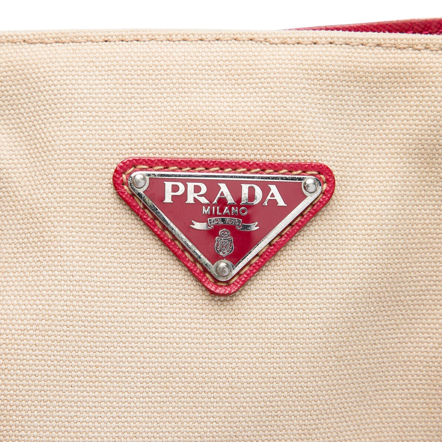 Prada Saffiano Trimmed Canvas Tote