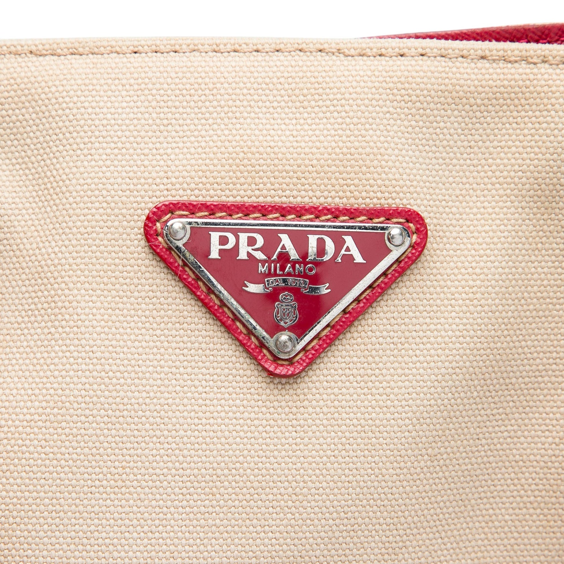 Prada Saffiano Trimmed Canvas Tote