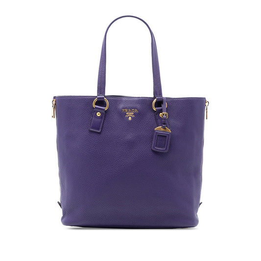 Prada Vitello Daino Side Zip Tote