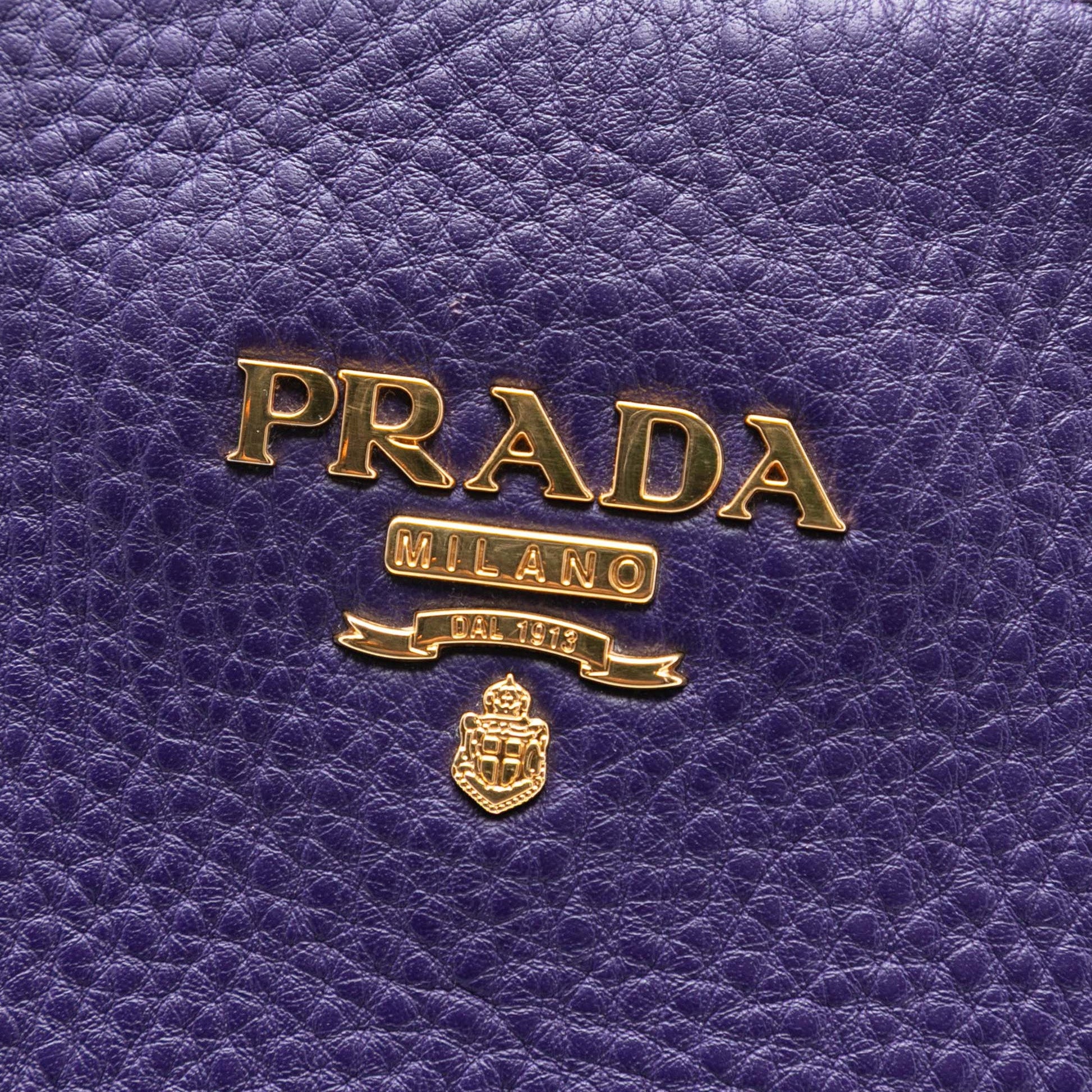 Prada Vitello Daino Side Zip Tote
