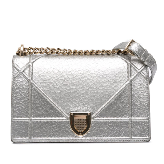 Dior Medium Metallic Ceramic Effect Deerskin Diorama Flap