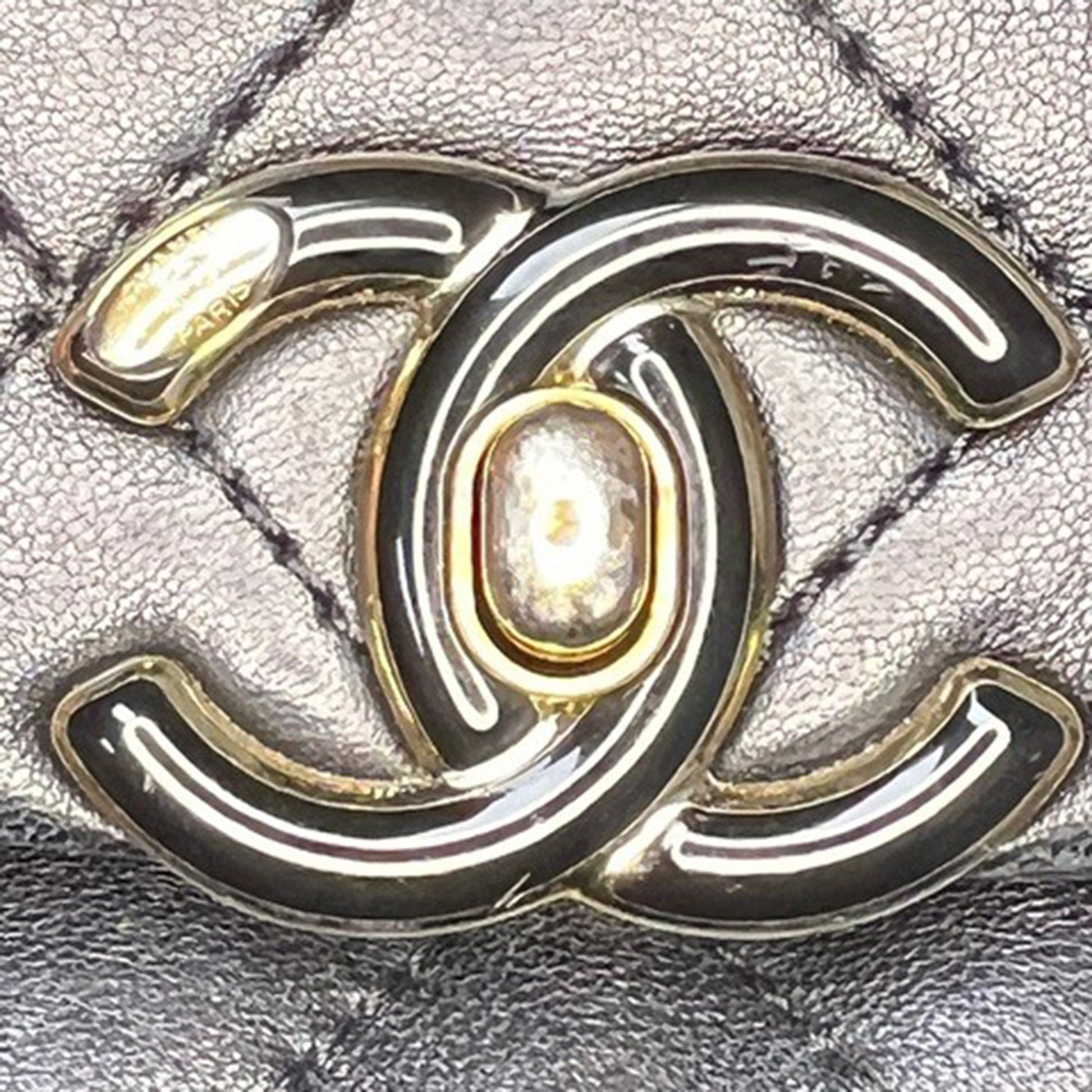 Chanel Large Lambskin Twist Chain Enamel CC Flap